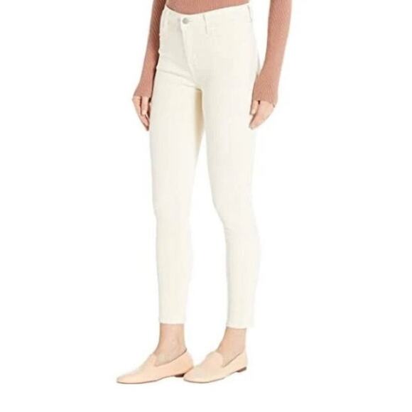 J Brand Alana Macadamia High Rise Crop Skinny Jeans Size 29 Light Beige Yellow - Picture 1 of 16